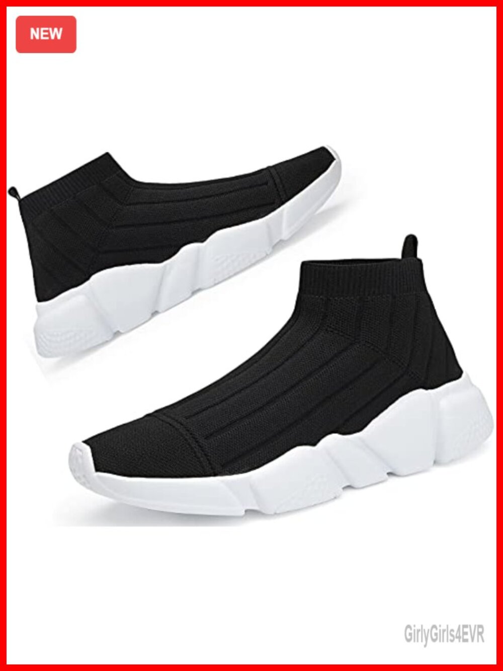 Sock Sneakers Walking Tennis Shoes Breathable Knit Fabric Women's Athletic